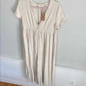 Natural Life Linen Cream Maxi Dress Medium